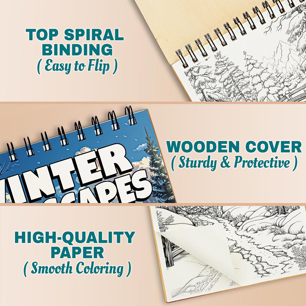 Netecom Winter Landscapes Coloring Pages For Adults