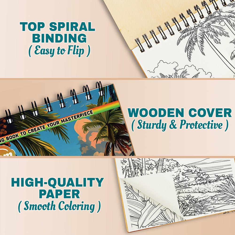 Netecom Tropical Landscape Coloring Pages For Adults