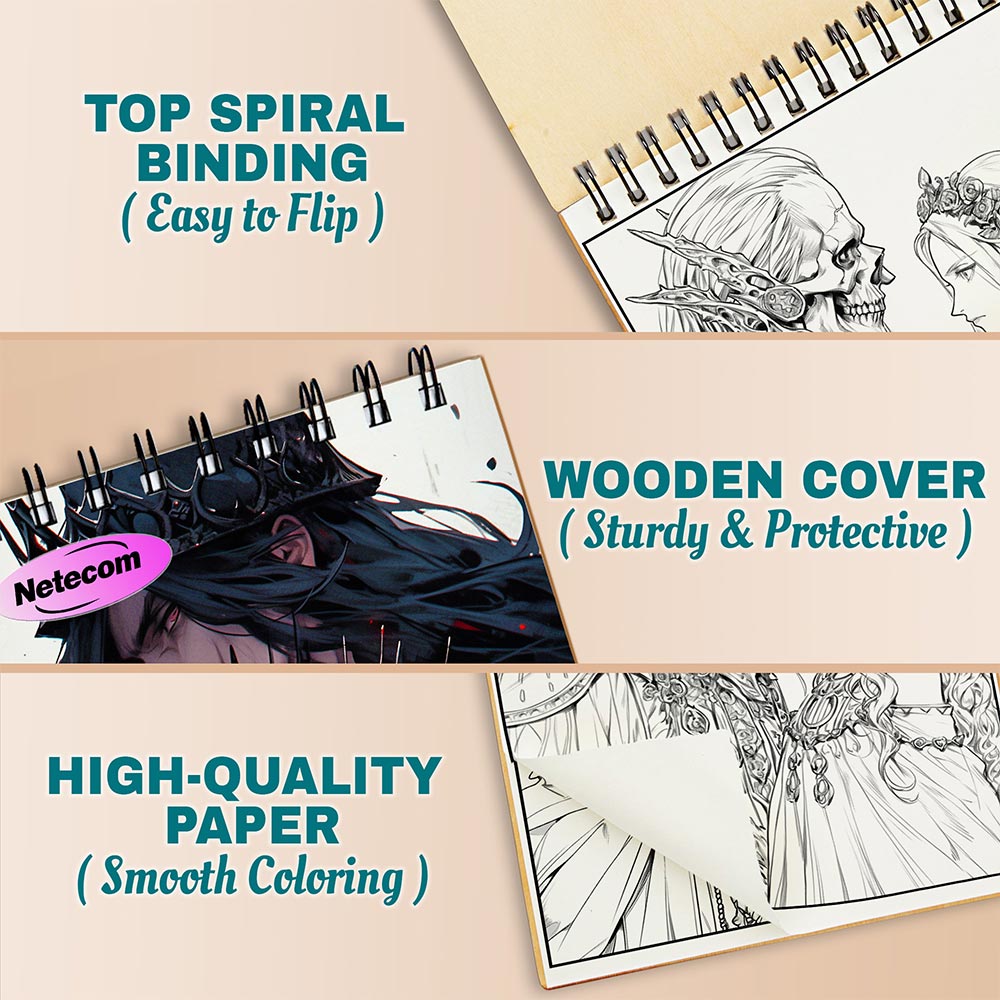 Netecom Dark Queen & King Horror Coloring Pages For Adults
