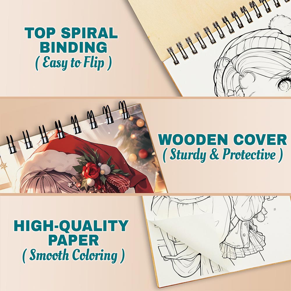 Netecom Kawaii Girls Christmas Coloring Pages For Adults