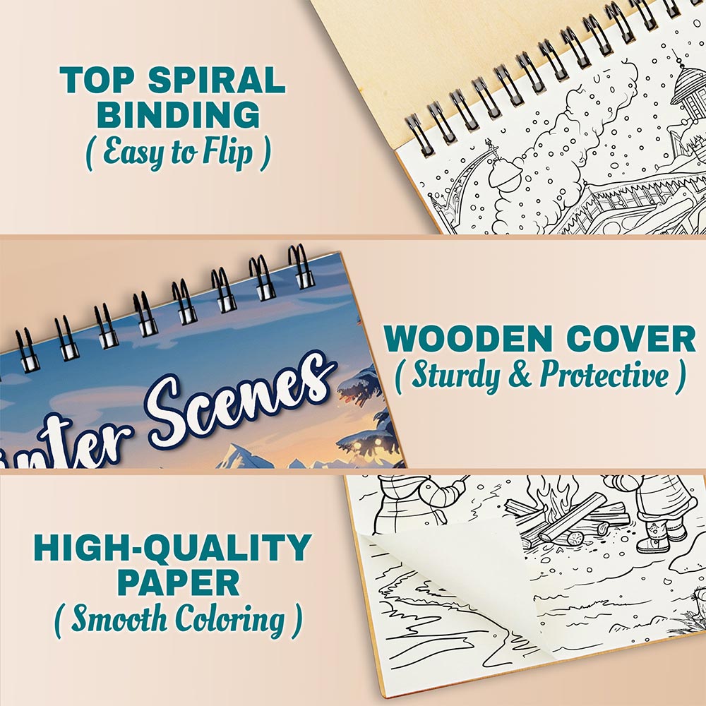 Netecom Winter Scenes Coloring Pages For Adults