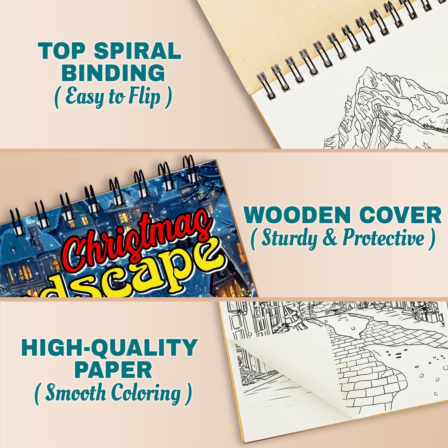 Netecom Christmas Landscape Coloring Pages For Adults