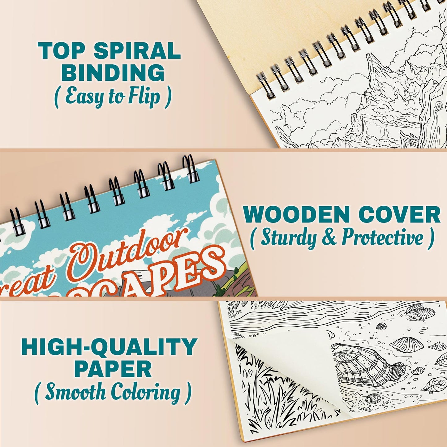 Netecom Great Outdoor Landscapes Coloring Pages For Adults