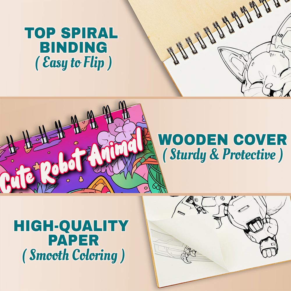 Netecom Cute Robot Animal Coloring Pages For Adults