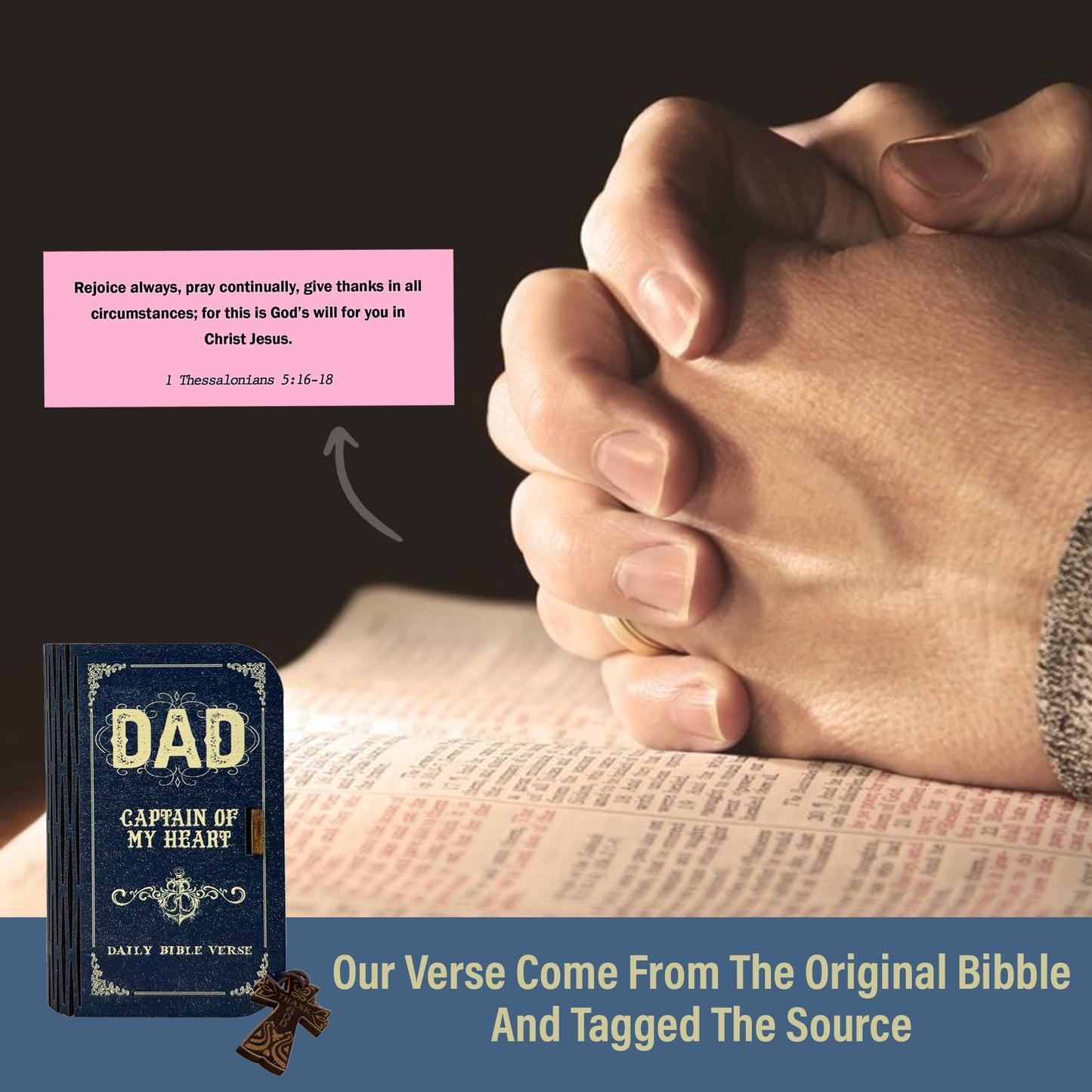 Bible Verse Box for Dad– 150 Prayer Cards, Bible Verses With Wooden Box for Emotion and Feeling, Gift for Fathers Day, Inspirational Scriptures, Christian Bible Gifts for Men