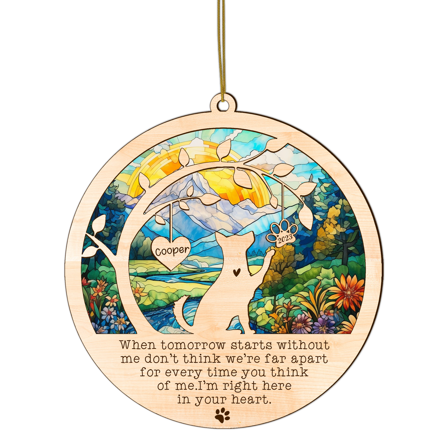 Netecom Husky Dog Memorial Suncatcher, Personalized with Name Date Husky Dog Breeds Suncatcher, Pet Loss Sun Catcher Bereavement Gift Dog Memorial Ornament Loss of Pet Sympathy Gifs Dog Lovers