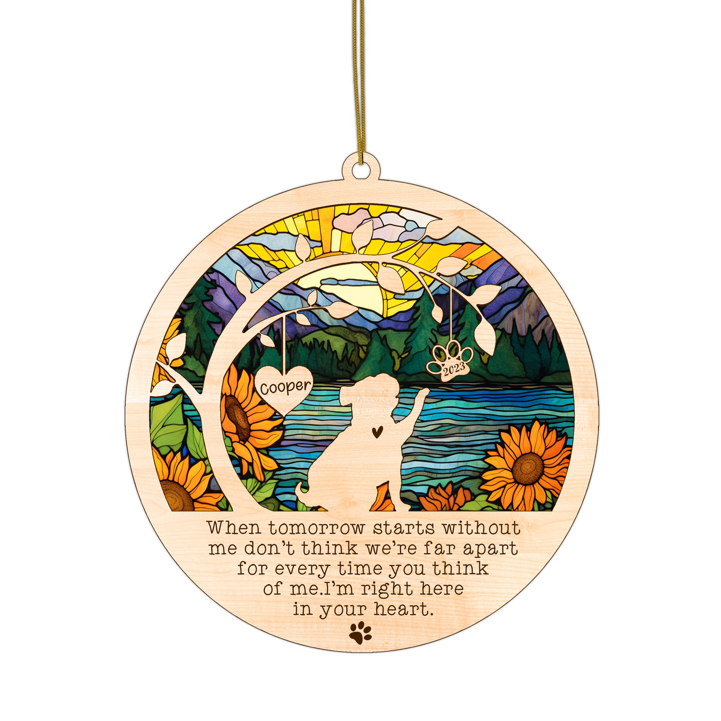 Netecom Pug Dog Memorial Suncatcher, Personalized with Name Date Pug Dog Breeds Suncatcher, Pet Loss Suncatcher, Bereavement Gift Dog Memorial Ornament Loss of Pet Sympathy Gift Dog Lovers