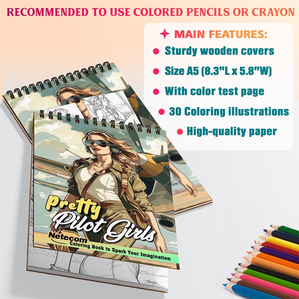 Netecom Pretty Pilot Girls Coloring Sheets For Adults