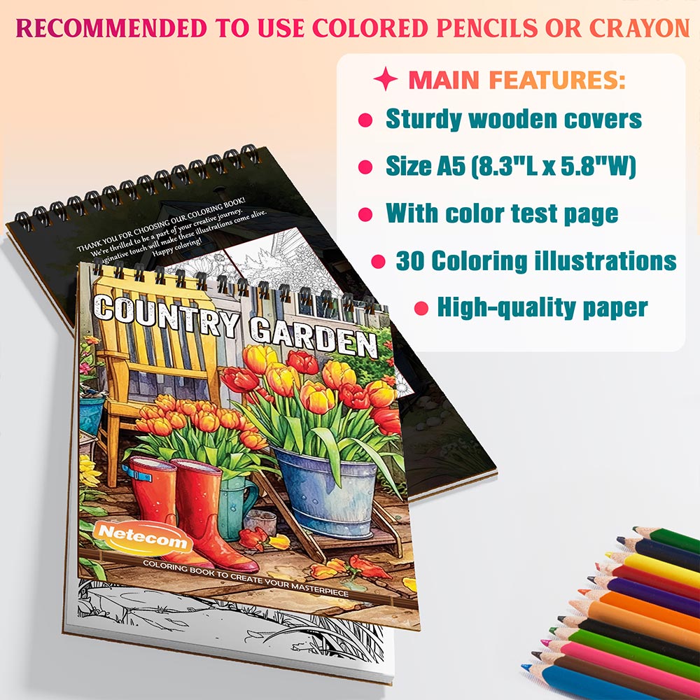 Netecom Country Garden Coloring Sheets For Adults