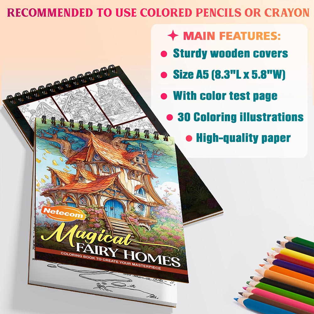 Netecom Magical Fairy Homes Coloring Sheets For Adults