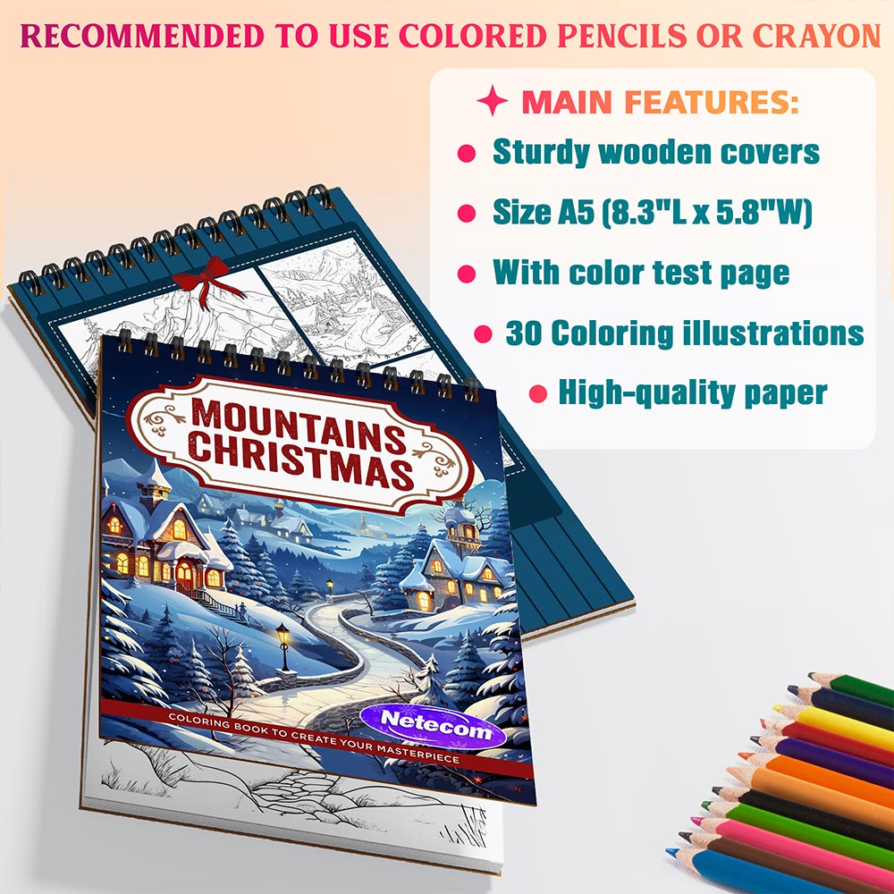 Netecom Mountains Christmas Coloring Sheets For Adults