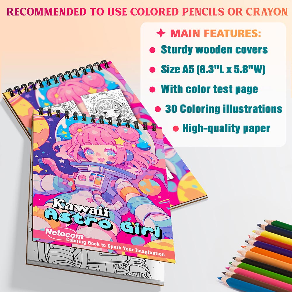 Netecom Kawaii Astronaut Girl Coloring Sheets For Adults