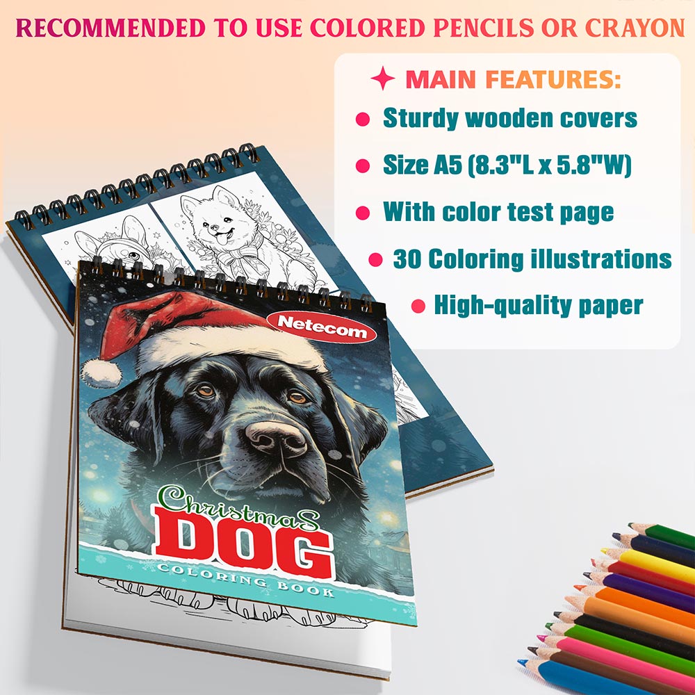 Netecom Christmas Dog Coloring Sheets For Adults