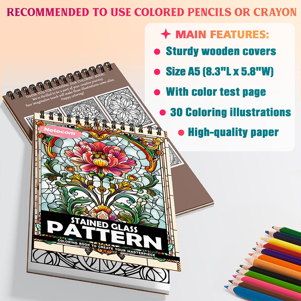 Netecom Stained Glass Pattern Coloring Sheets For Adults