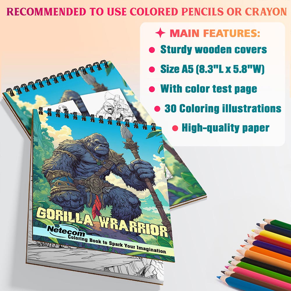 Netecom Gorilla Warrior Coloring Sheets For Adults