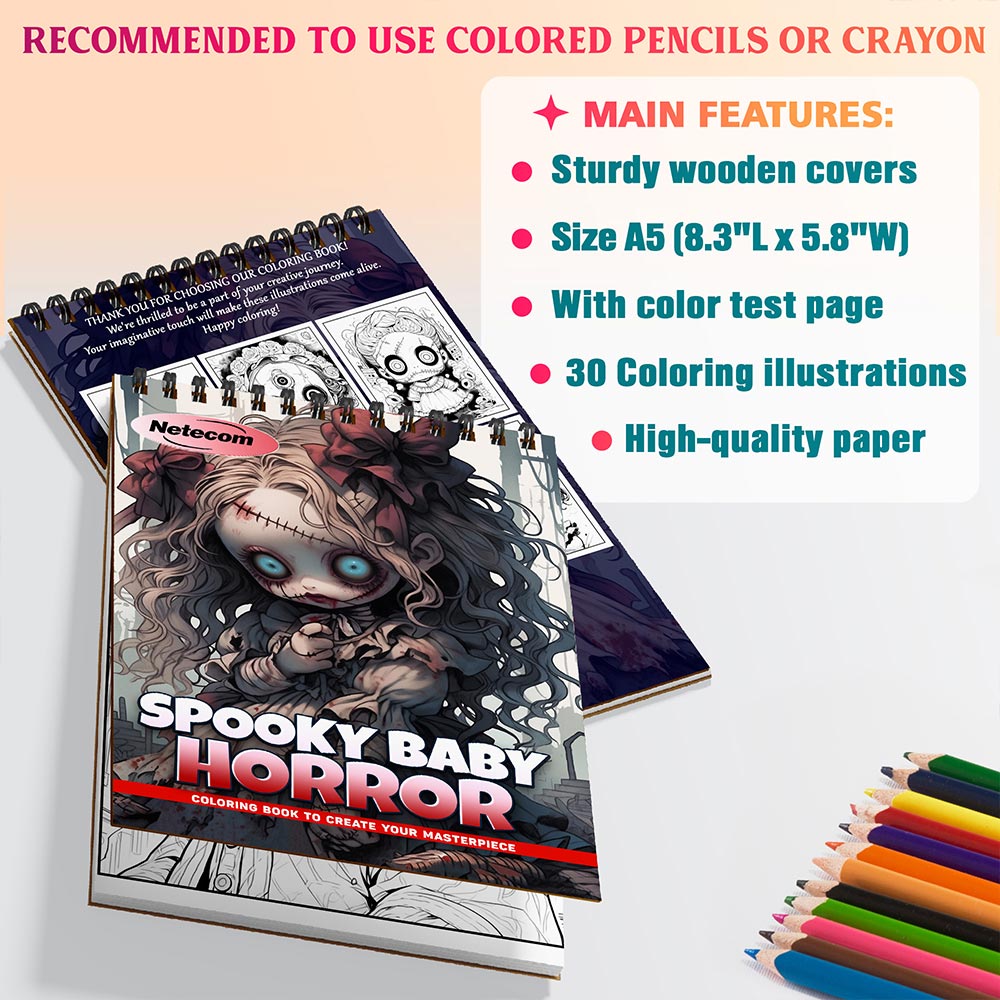 Netecom Spooky Baby Horror Coloring Sheets For Adults
