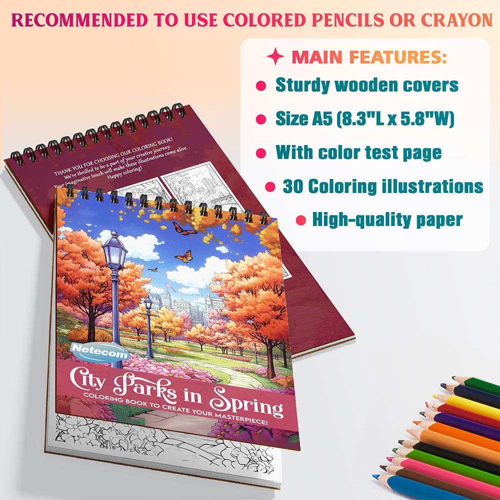 Netecom City Parks in Spring Coloring Sheets For Adults