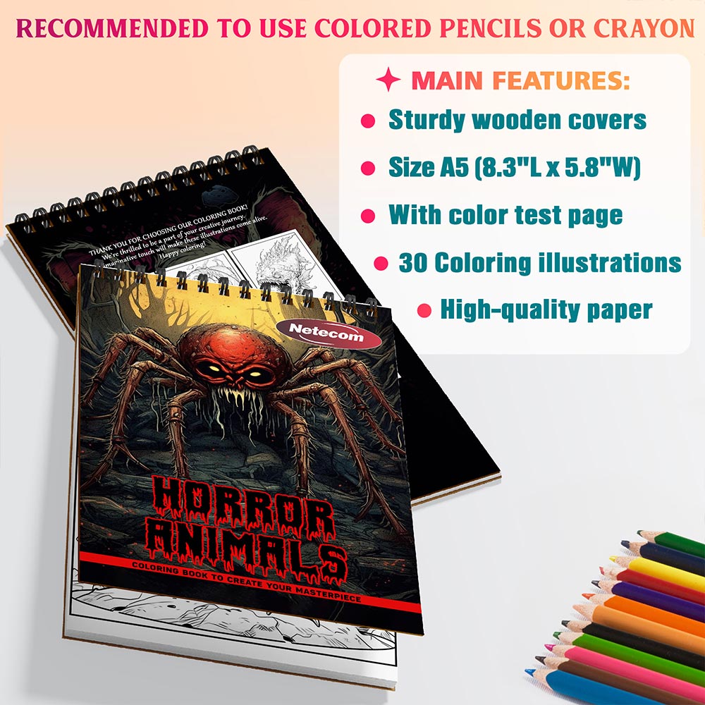 Netecom Horror Animals Coloring Sheets For Adults
