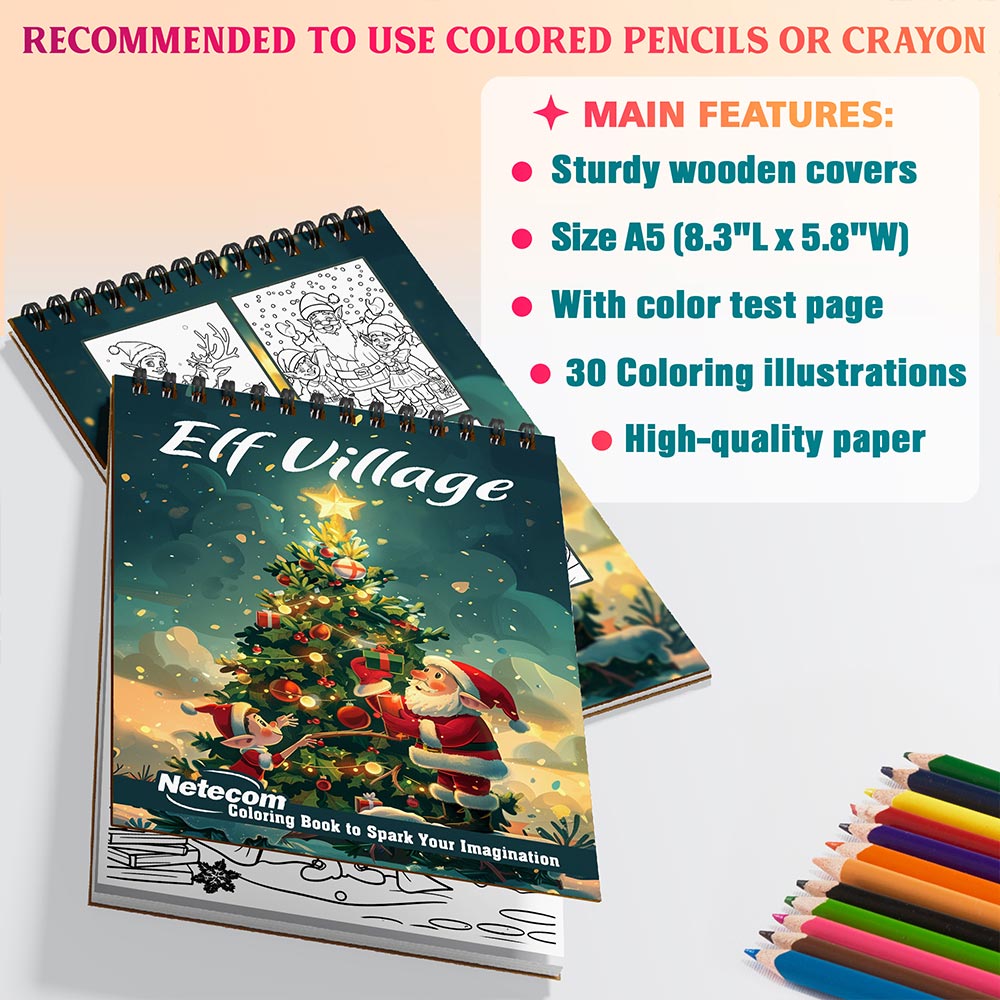Netecom Elf Village Coloring Sheets For Adults
