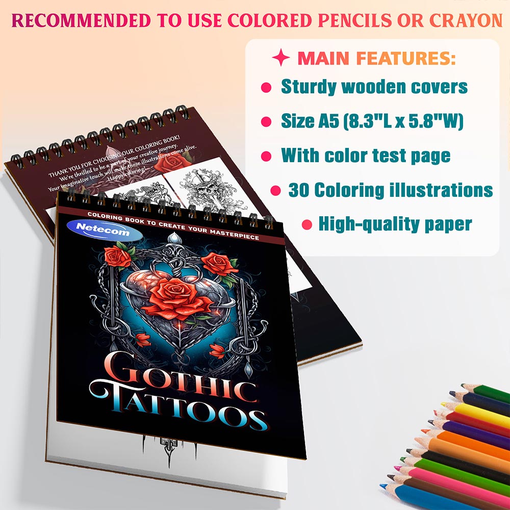Gothic Tattoos Coloring Sheets For Adults