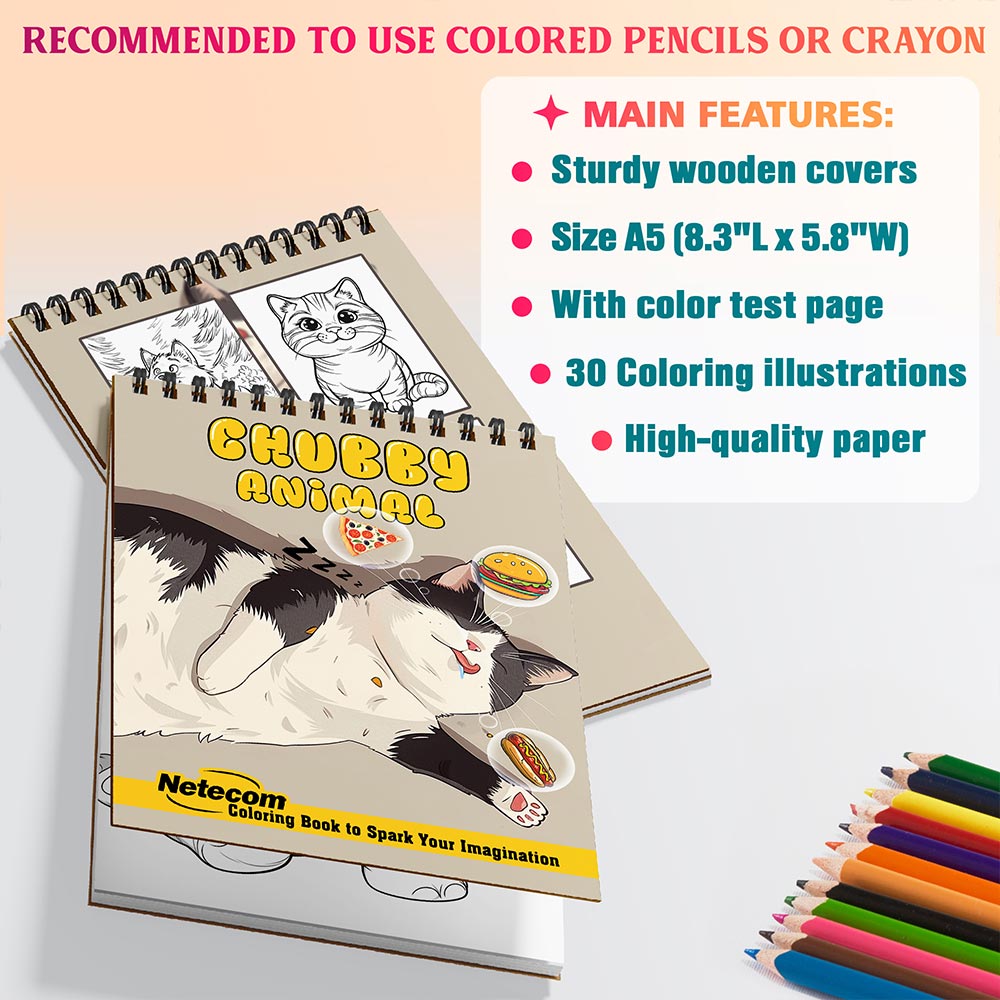 Netecom Chubby Animal Coloring Sheets For Adults