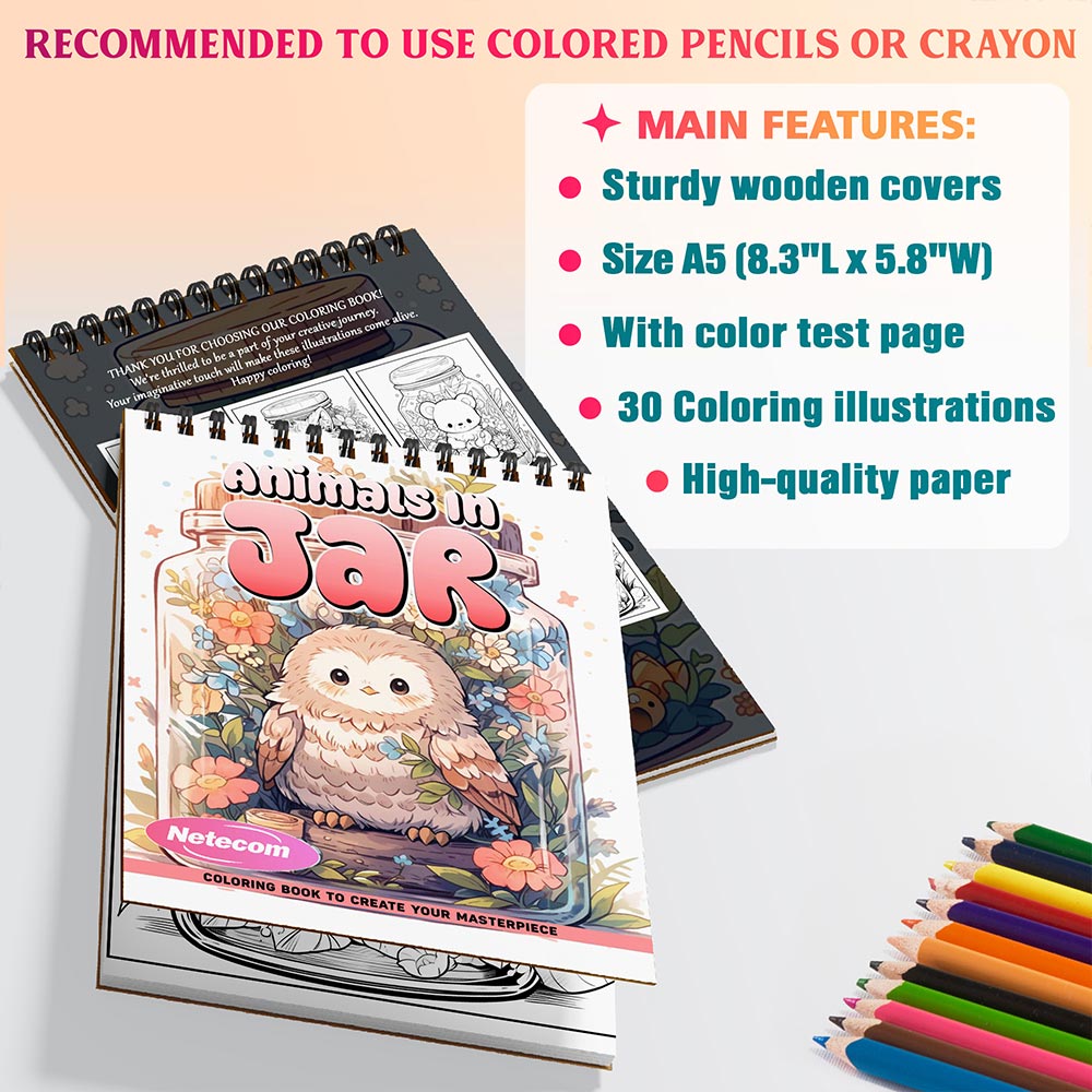 Animals in Jar Coloring Sheets For Adults