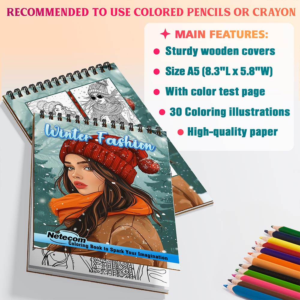 Netecom Winter Fashion Coloring Sheets For Adults