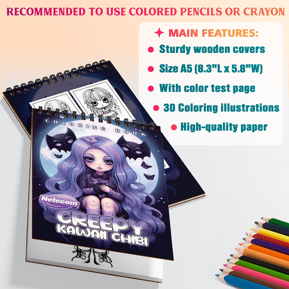 Netecom Creepy Kawaii Chibi Coloring Sheets For Adults