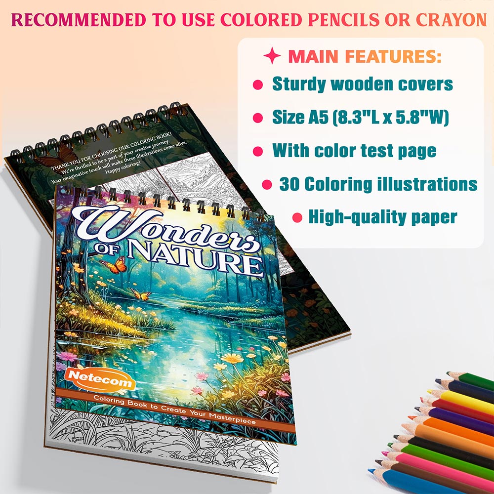 Netecom Wonders of Nature Coloring Sheets For Adults