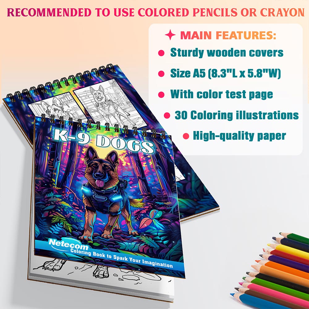 Netecom K-9 Dogs Coloring Sheets For Adults