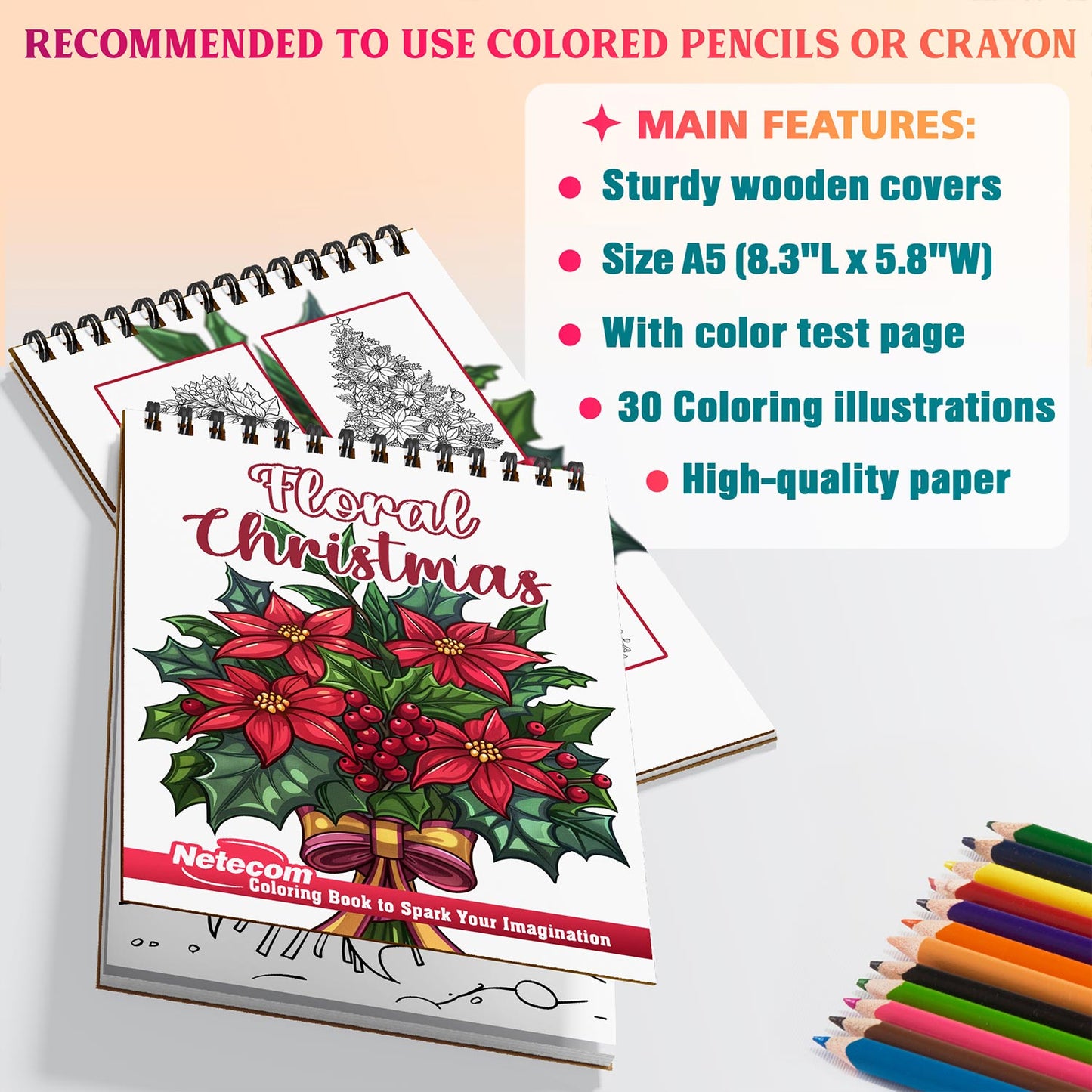 Netecom Floral Christmas Coloring Sheets For Adults