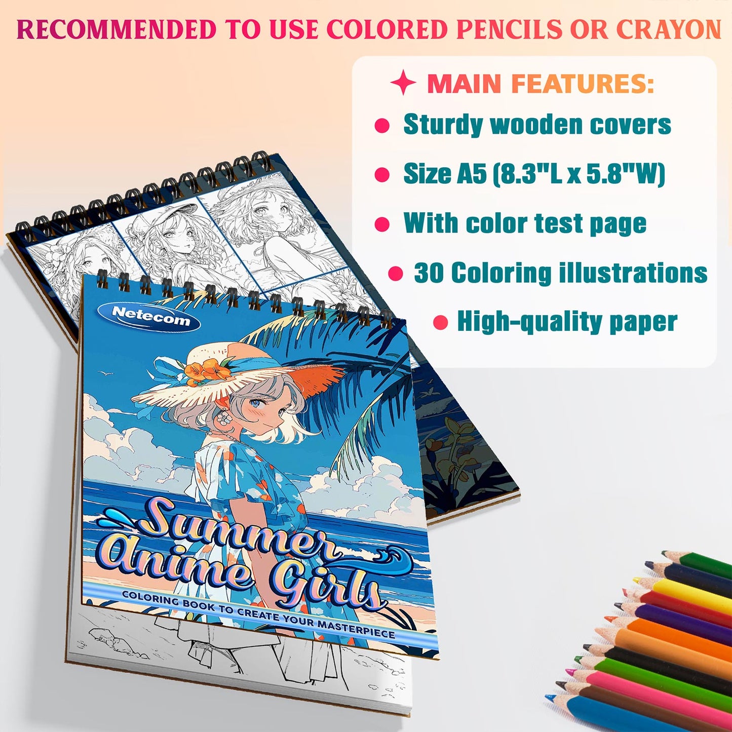 Netecom Summer Anime Girls Coloring Sheets For Adults