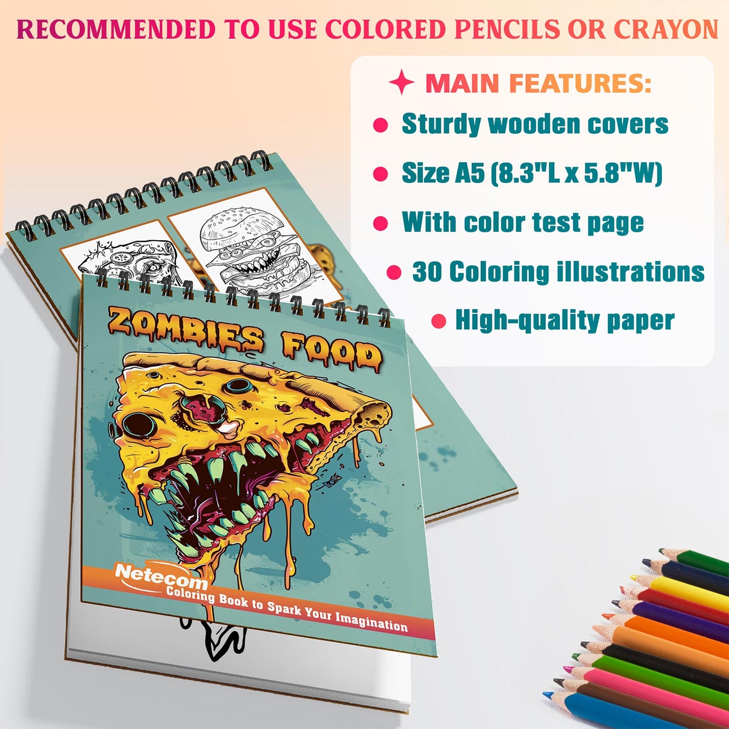 Netecom Zombies Food Coloring Sheets For Adults