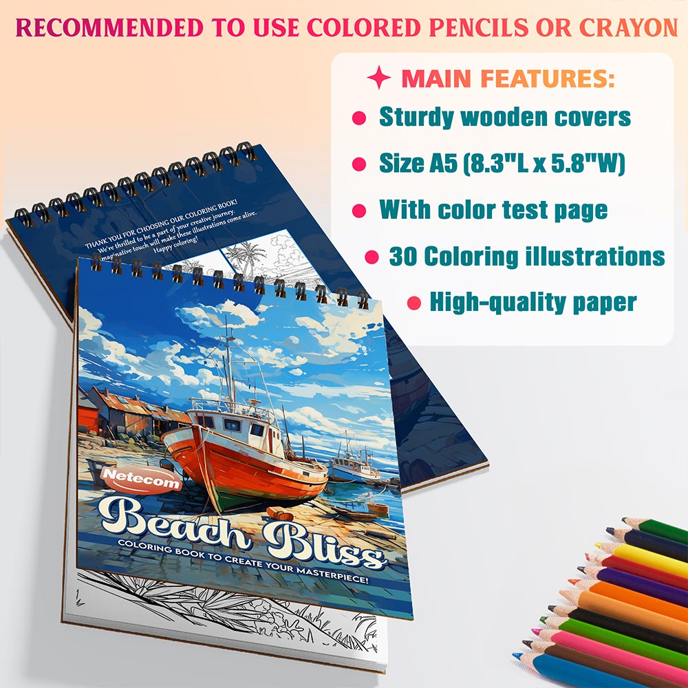 Netecom Beach Bliss Coloring Sheets For Adults