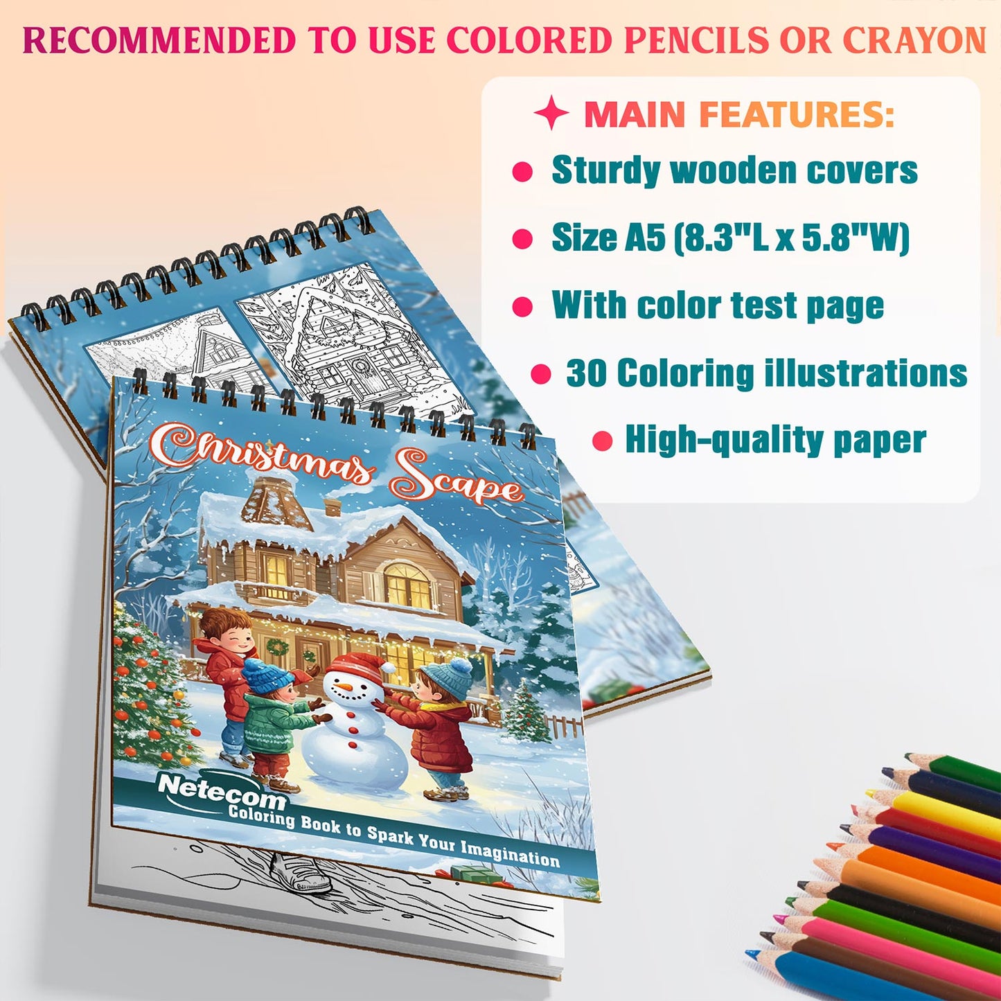 Netecom Christmas Scape Coloring Sheets For Adults