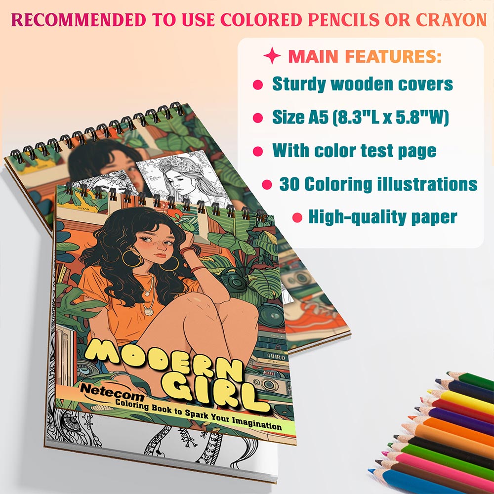 Netecom Modern Girl Coloring Sheets For Adults