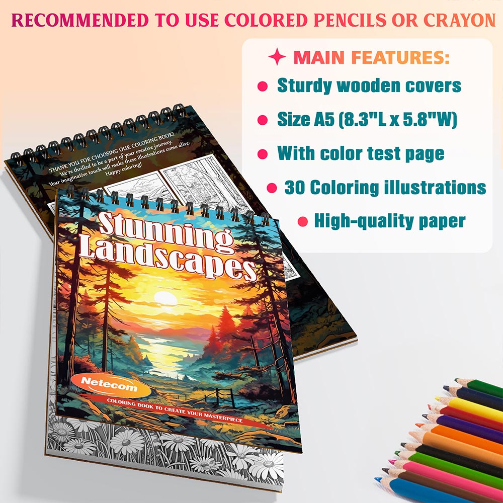 Stunning Landscapes Coloring Sheets For Adults
