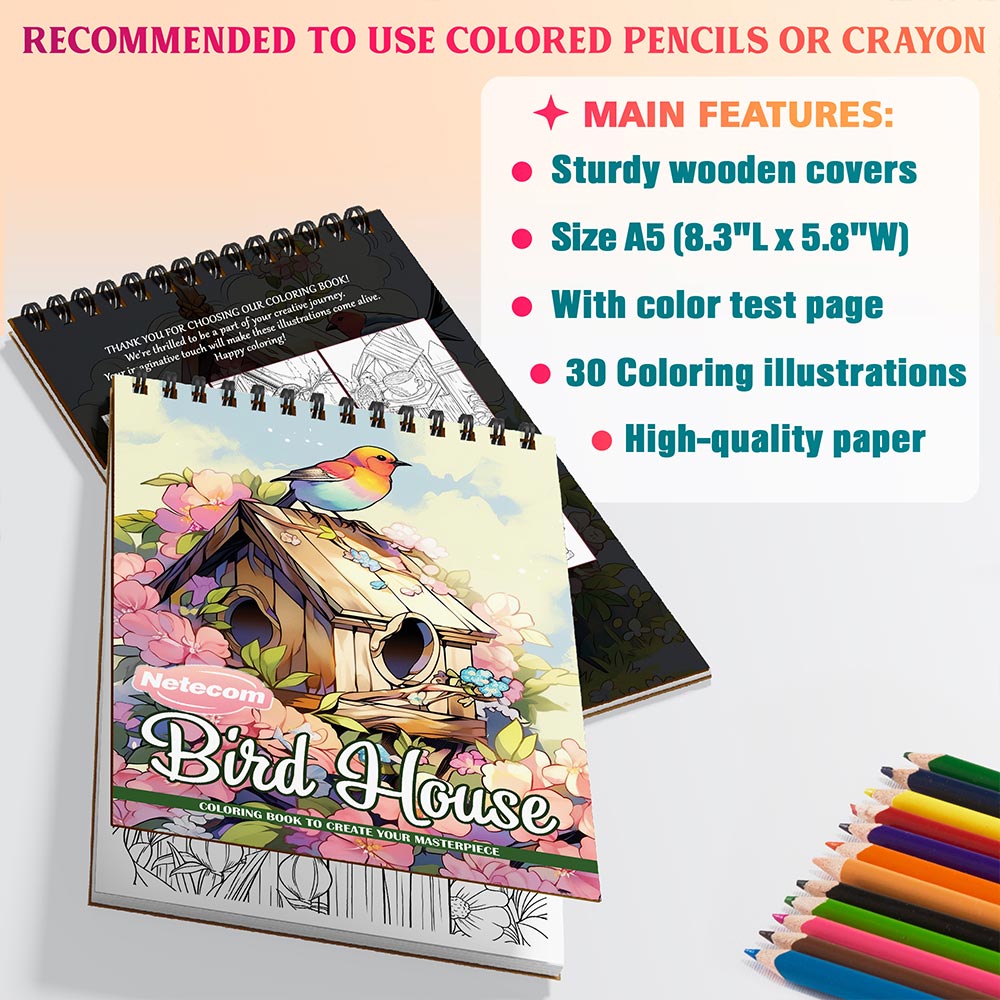 Netecom Birdhouse Coloring Sheets For Adults