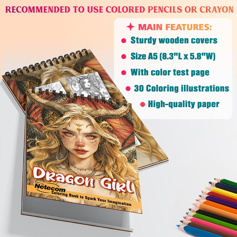 Netecom Dragon Girl Coloring Sheets For Adults