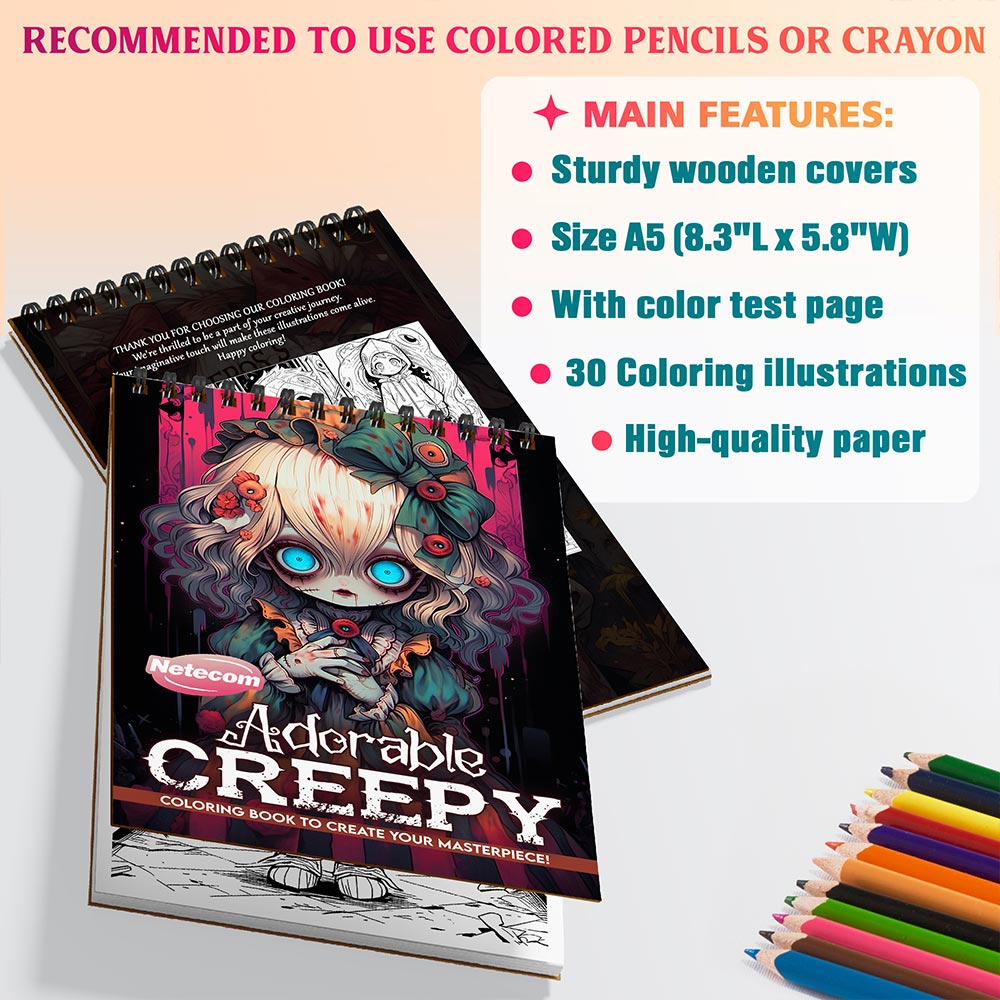 Netecom Adorable Creepy Adult Coloring Sheets For Adults