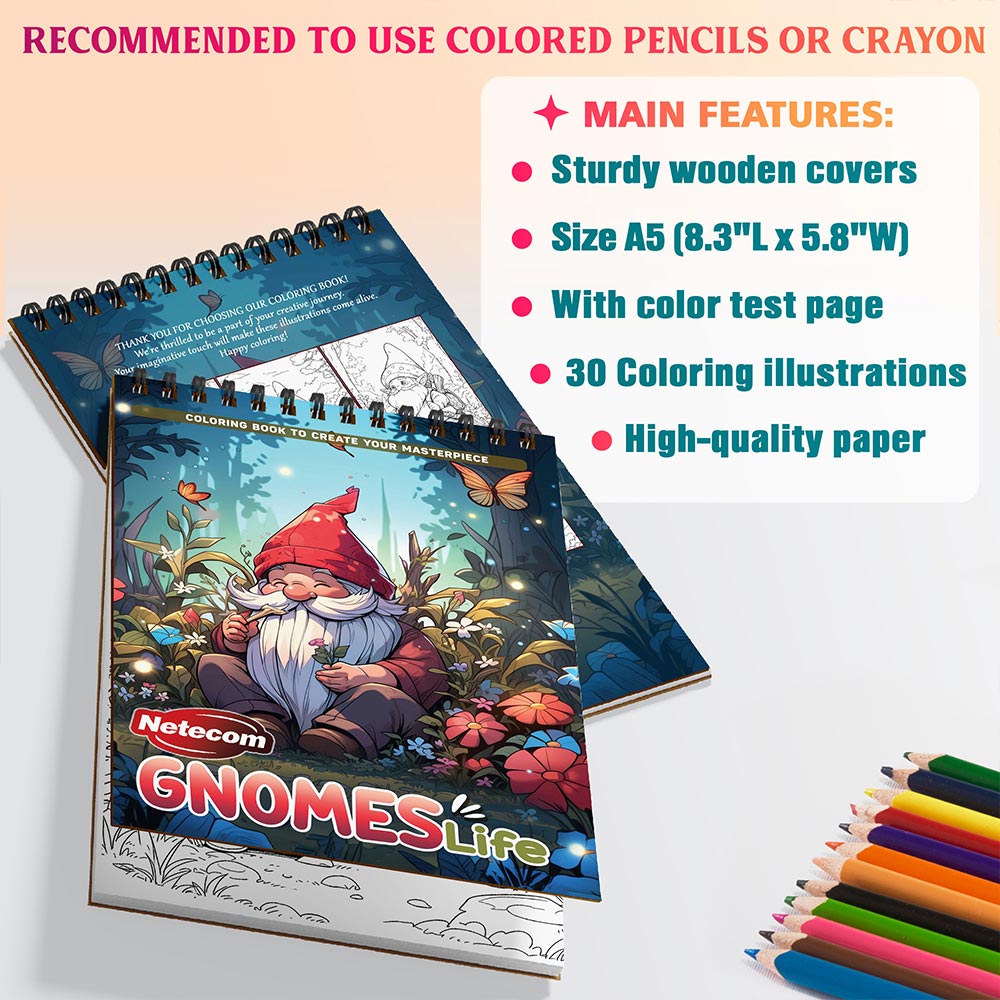 Netecom Gnomes Life Coloring Sheets For Adults
