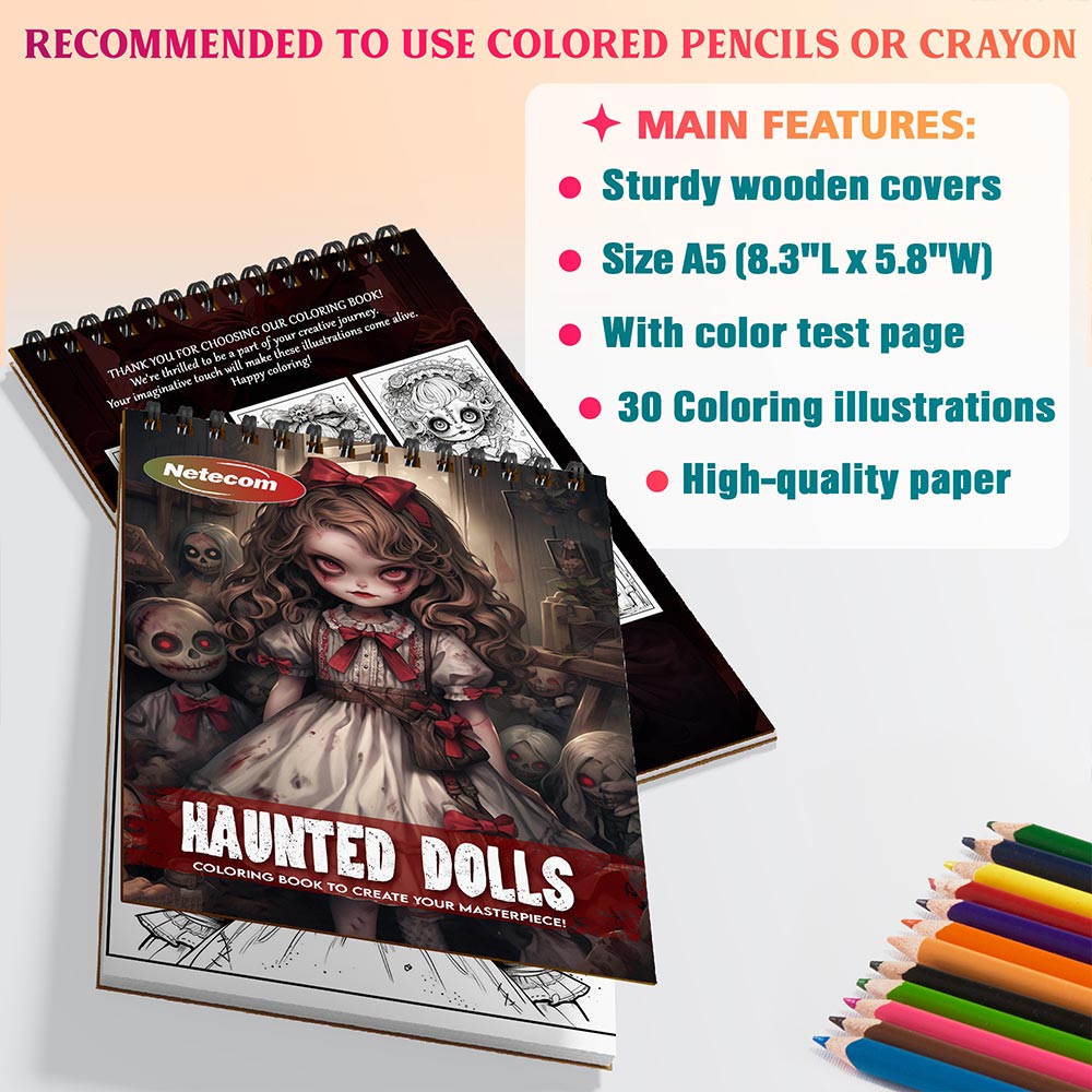 Netecom Haunted Dolls Coloring Sheets For Adults