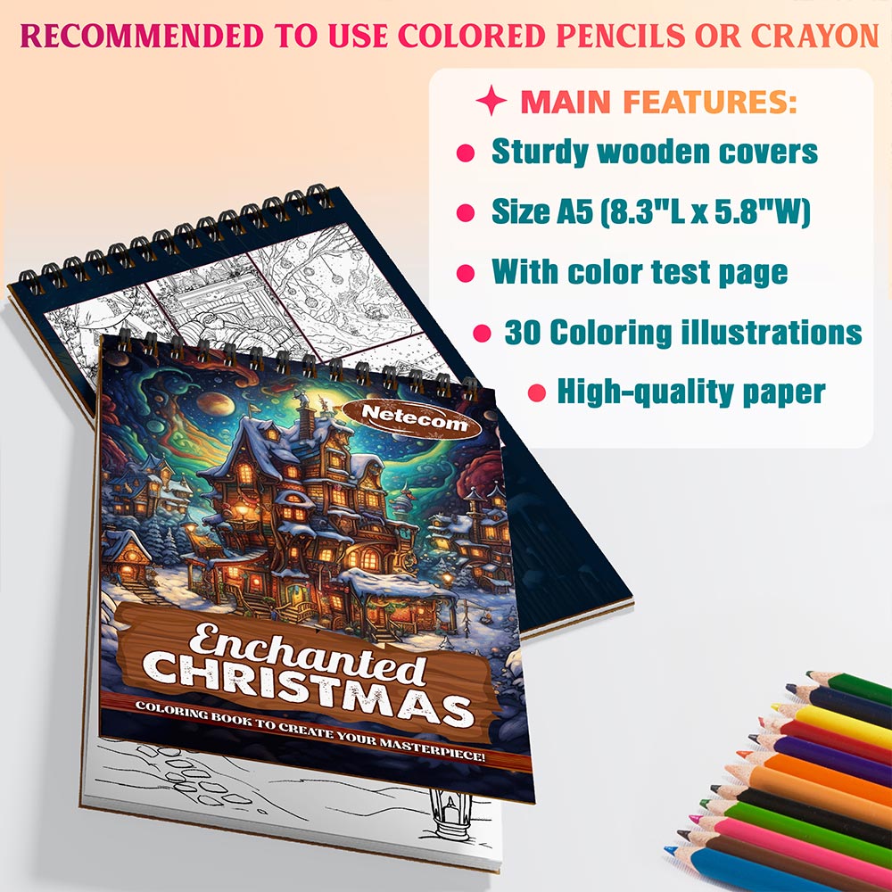 Netecom Enchanted Christmas Coloring Sheets For Adults