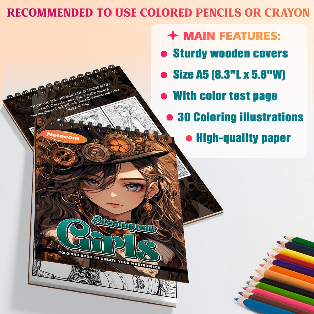 Steampunk Girls Coloring Sheets For Adults