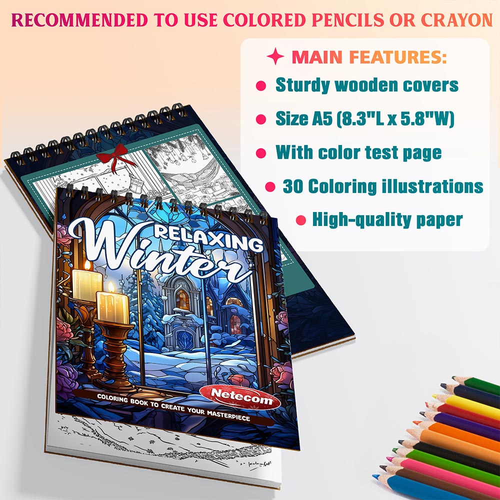 Netecom Relaxing Winter Coloring Sheets For Adults