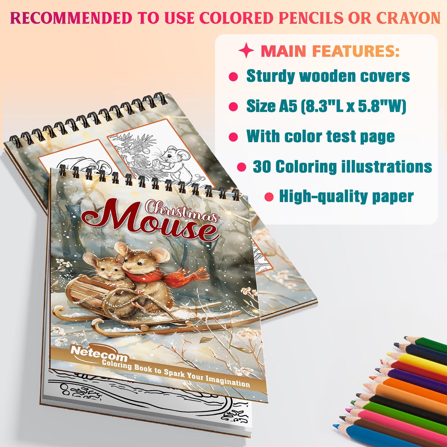 Netecom Christmas Mouse Coloring Sheets For Adults