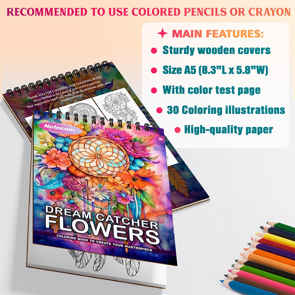 Netecom Dream Catcher Flowers Coloring Sheets For Adults