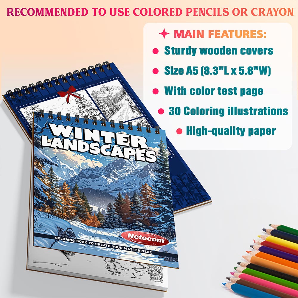 Netecom Winter Landscapes Coloring Sheets For Adults