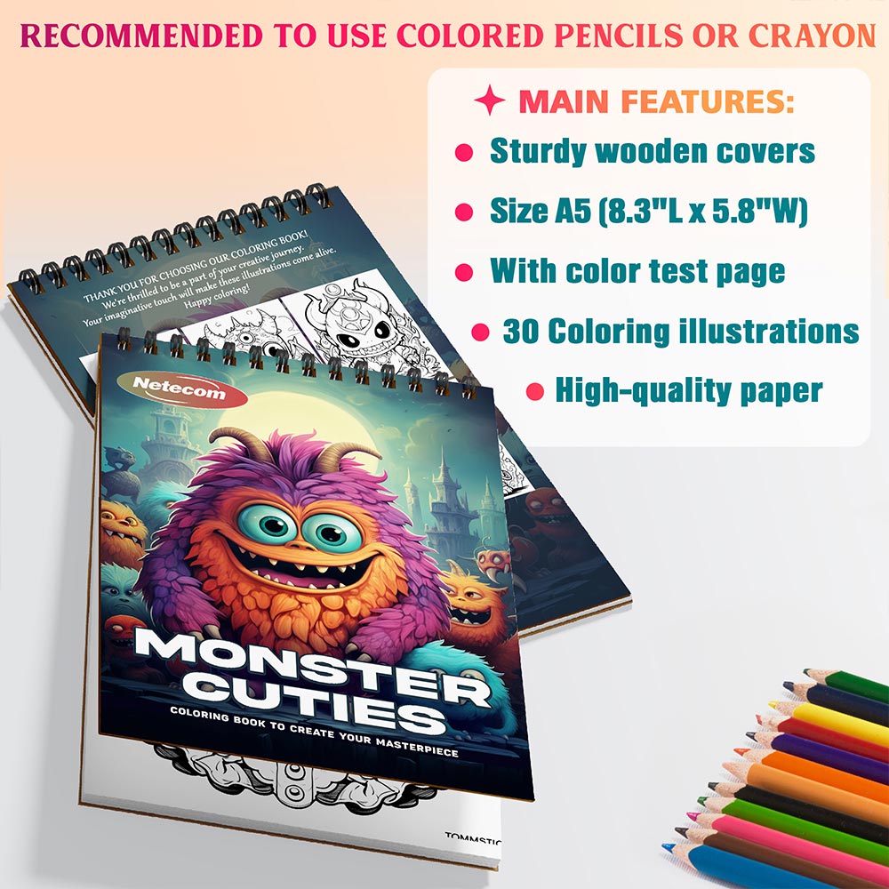 Netecom Monster Cuties Coloring Sheets For Adults