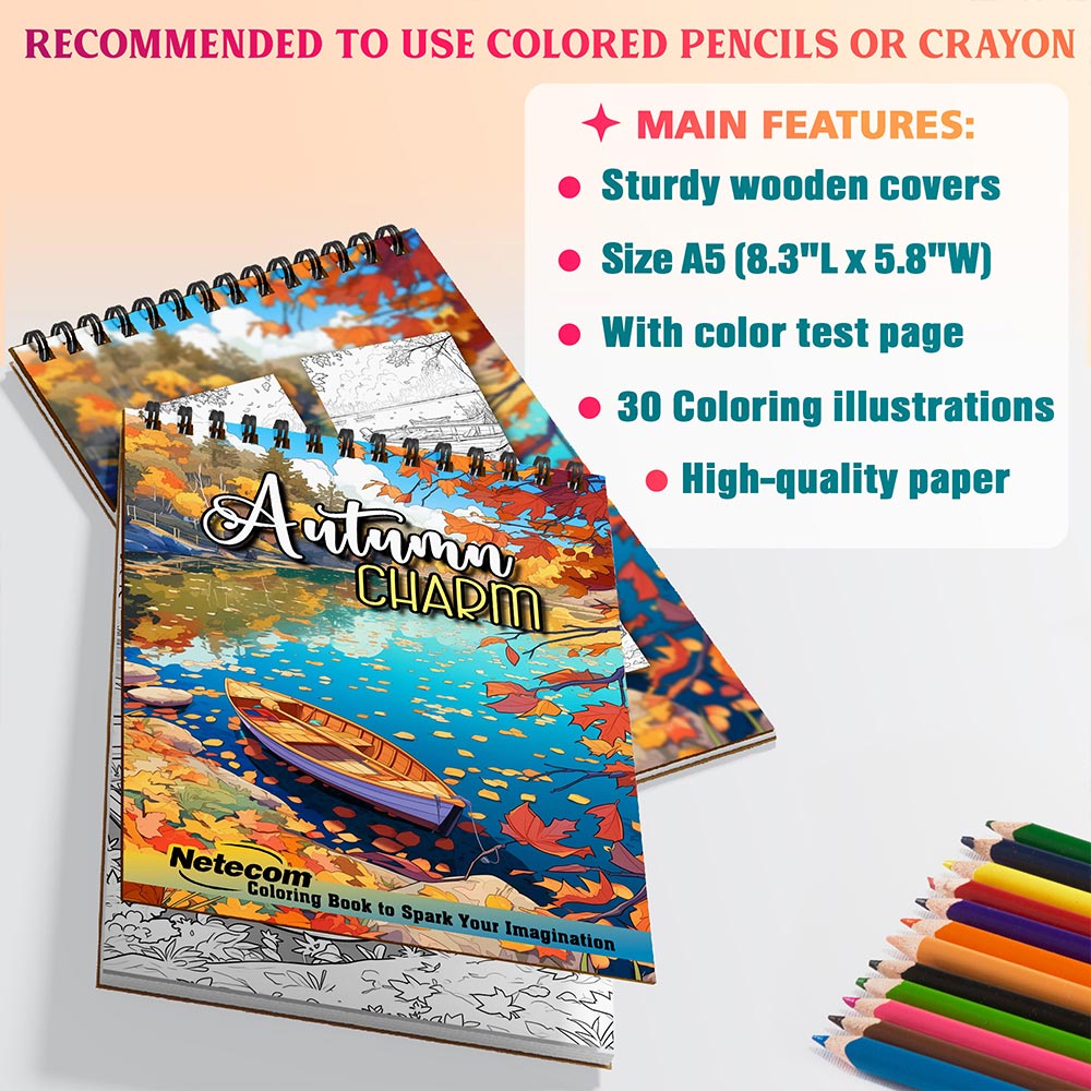 Netecom Autumn Charm Coloring Sheets For Adults